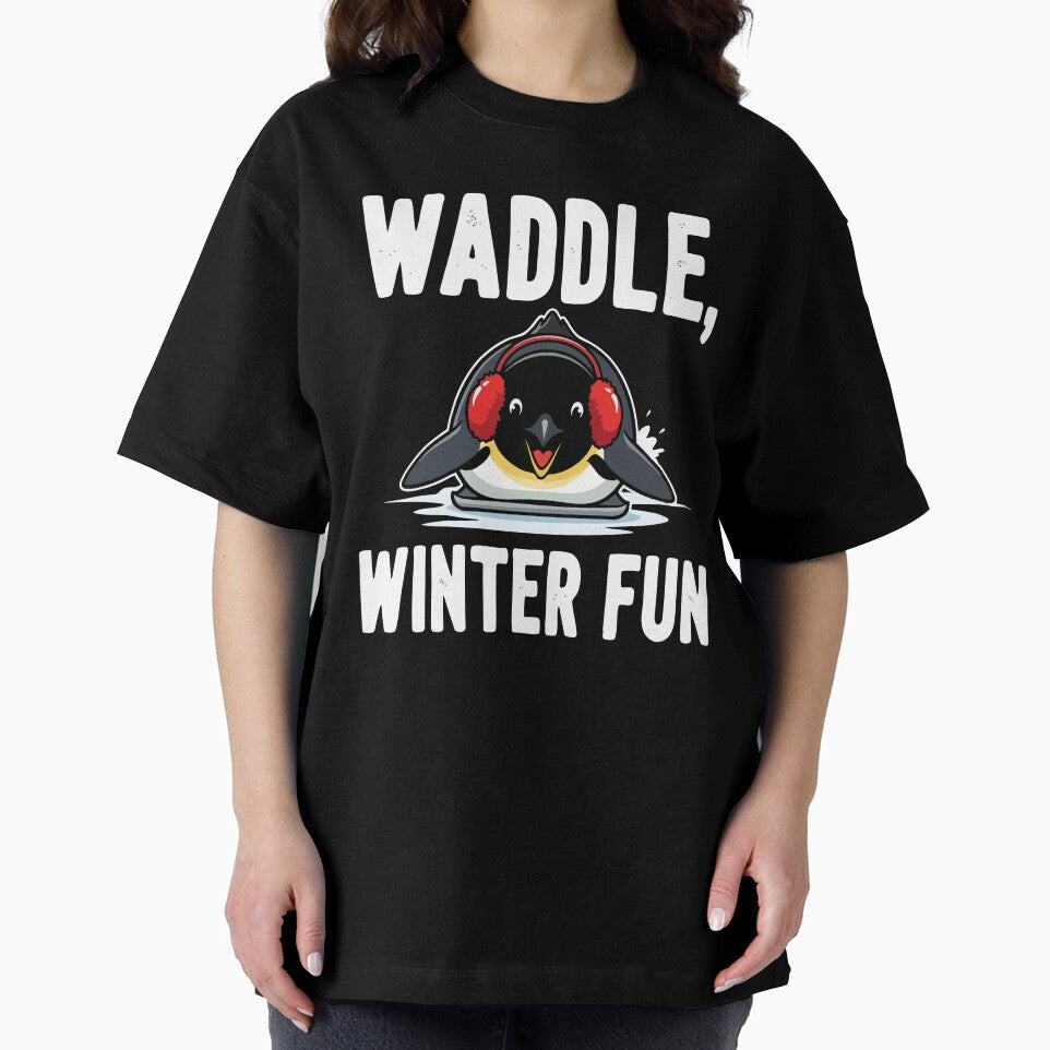 Waddle Winter Fun – Cute Penguin Christmas Design for Holiday T-Shirts, Hoodies & Gifts by graphicnew