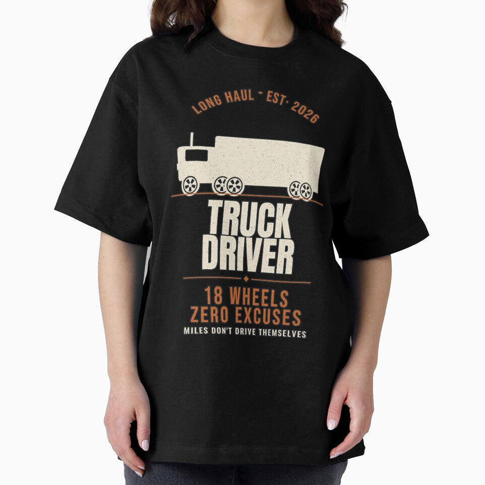 Truck Driver 18 Wheels Zero Excuses Vintage by PeaksAndPrints