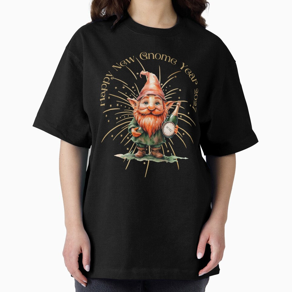 Happy New Year 2027 - Funny Gnome with Champagne Holiday Shirt by SillentDesign