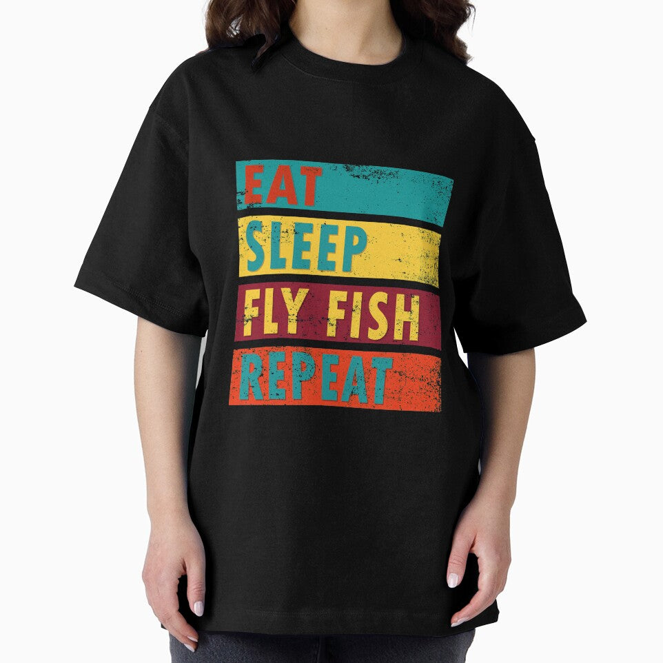 Fly Fishing Eat Sleep Fly Fish Repeat by Space Art