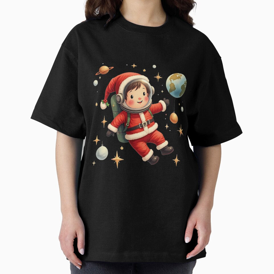 Astronaut dressed in a Santa Claus costume surrounded by stars by kankan22