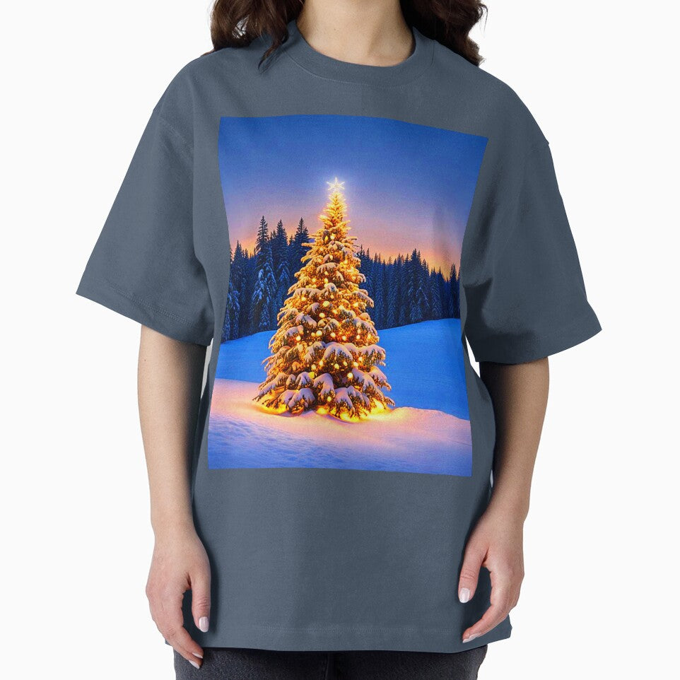 Lighted Yule Tree In Winterblue by Earth Nature Creations