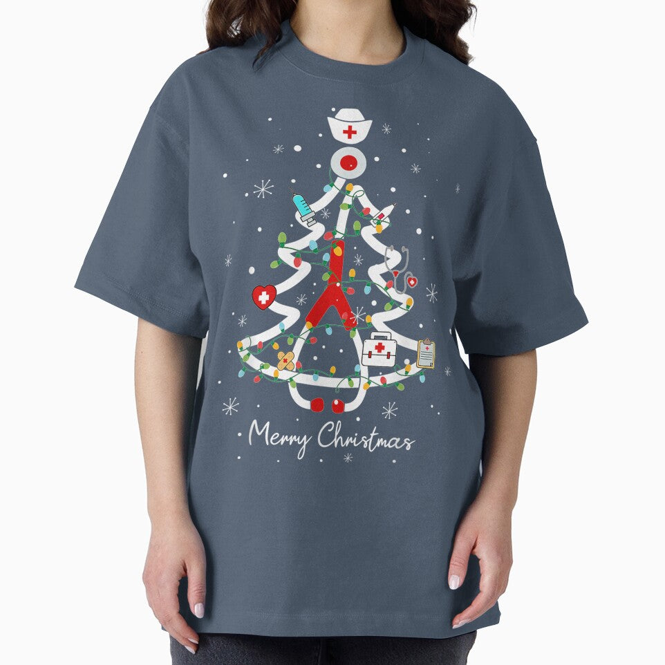 Merry christmas nurse stethoscope christmas tree by linhkaphung