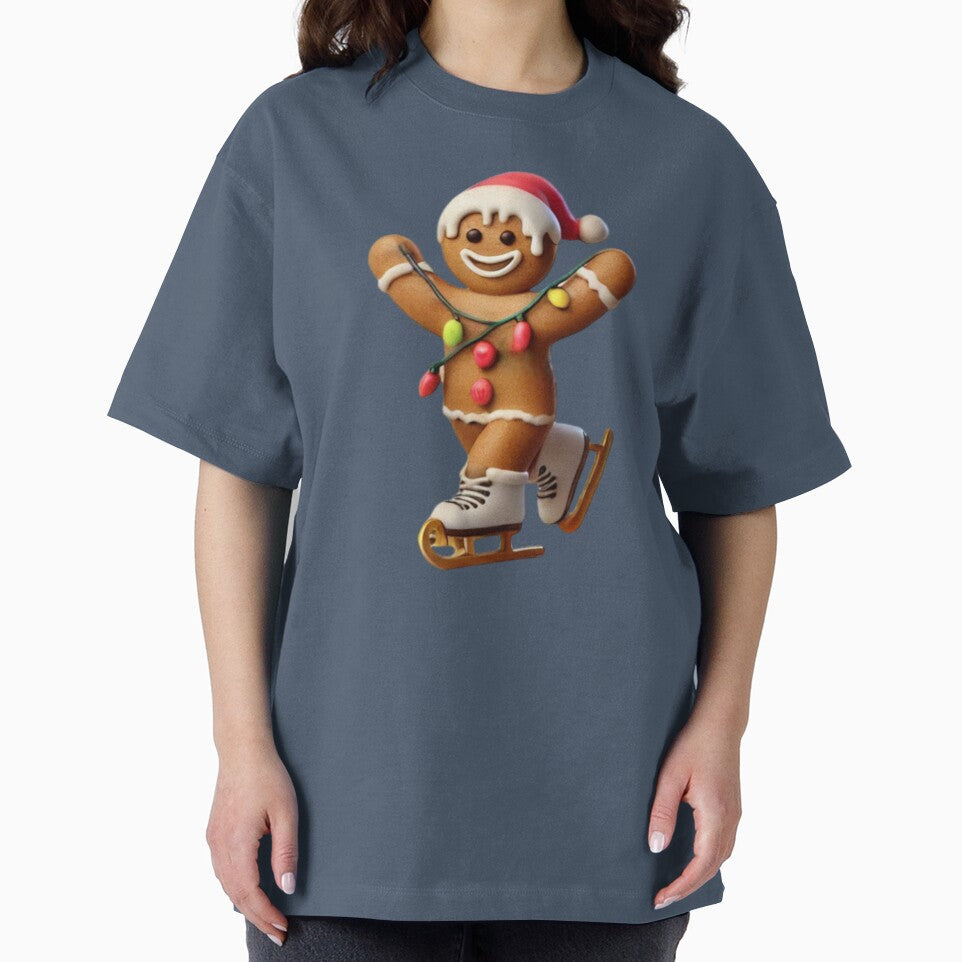 CUTE FUNNY GINGERBREAD CHRISTMAS COOKIE SKATING FESTIVE by Arts4U