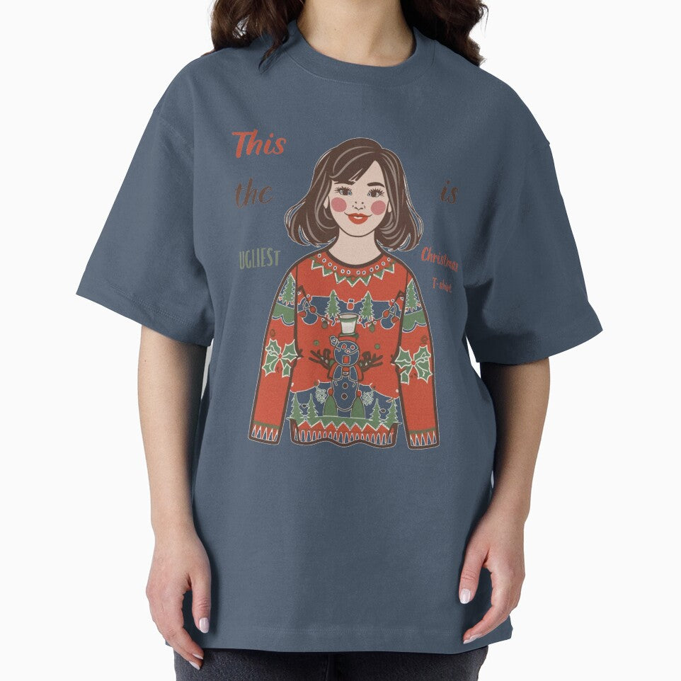 Kids Ugly Christmas Sweater Girls T-Shirts by ChromaticBlend