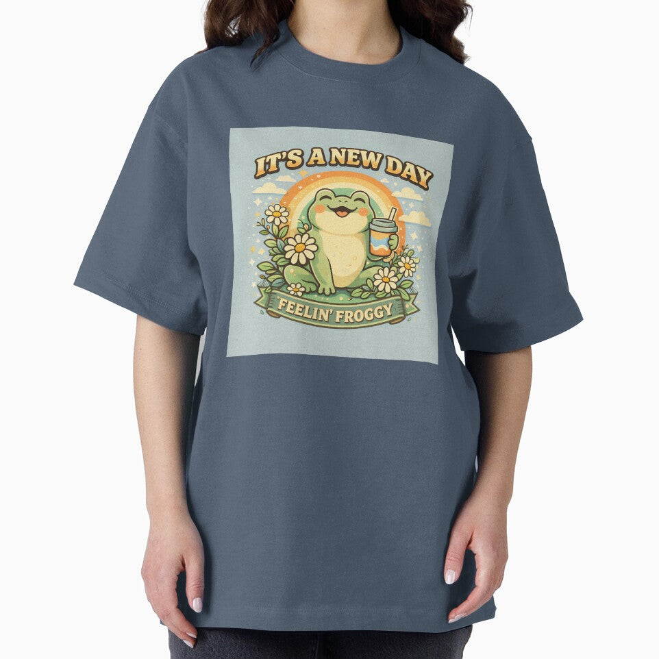 Feelin’ Froggy – Cute Retro Frog Positive Vibes Graphic by carolinkaau