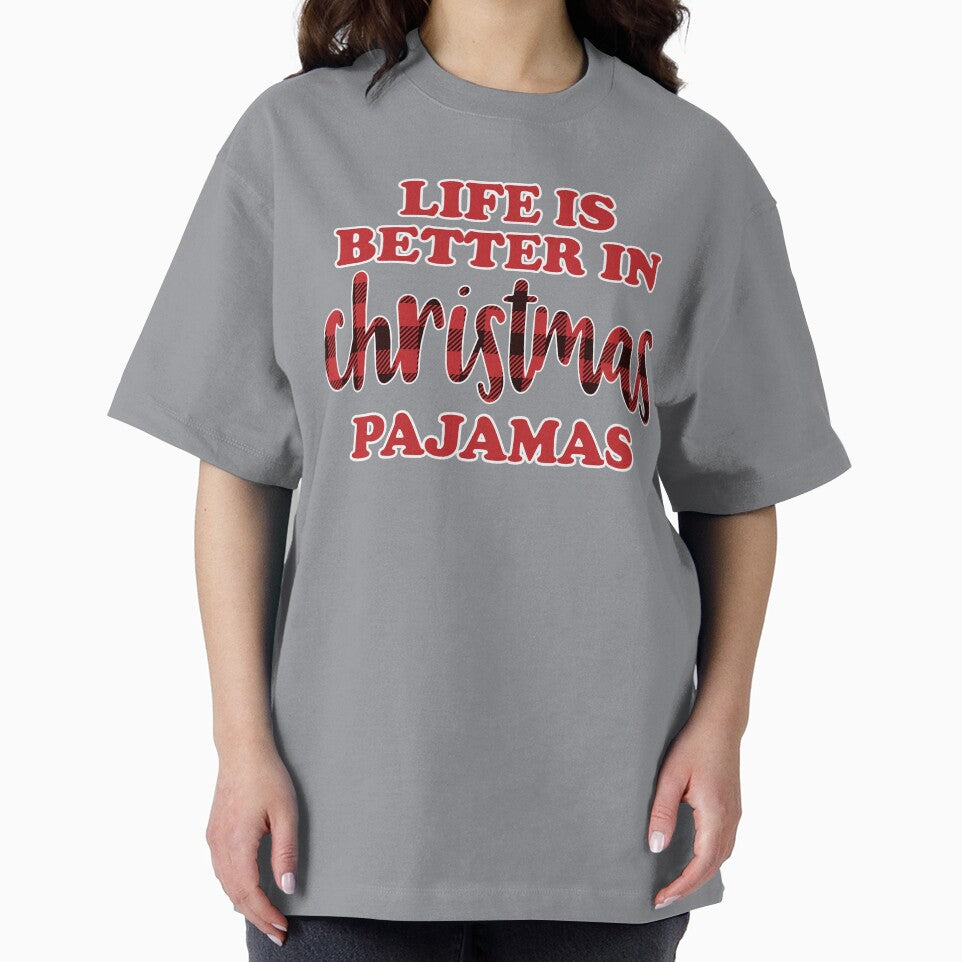 Life Is Better In Christmas Pajamas - Holiday Plaid Design by PMDConcepts