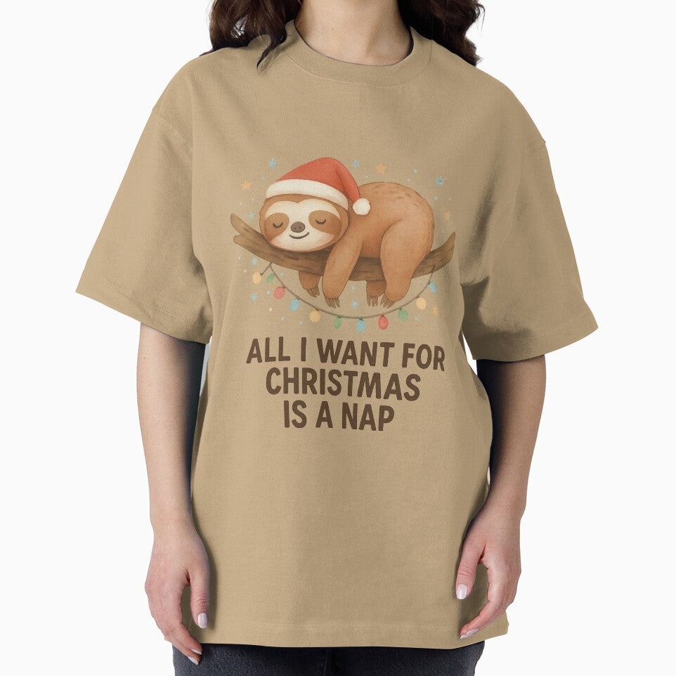 All I Want for Christmas Is a Nap – Cute Sloth Holiday Design by Ombrya