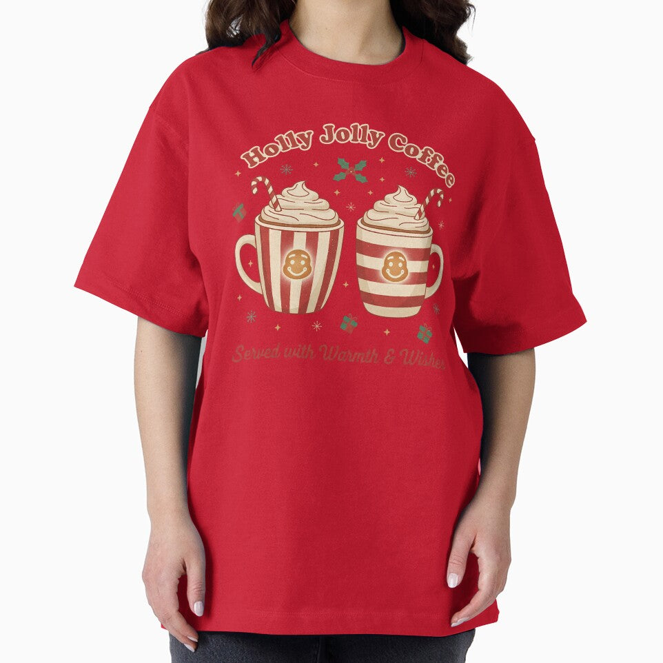 Holly Jolly Coffee Shirt – Retro Christmas Coffee Lover Gift – Cute Holiday Café Mug Tee, Cozy Winter Gingerbread by justyna-s28