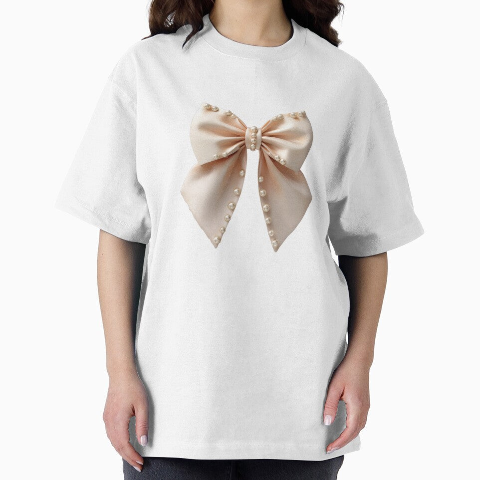 Elegant Champagne Pearl Bow Coquette Aesthetic Accessory by BigStar-Cart