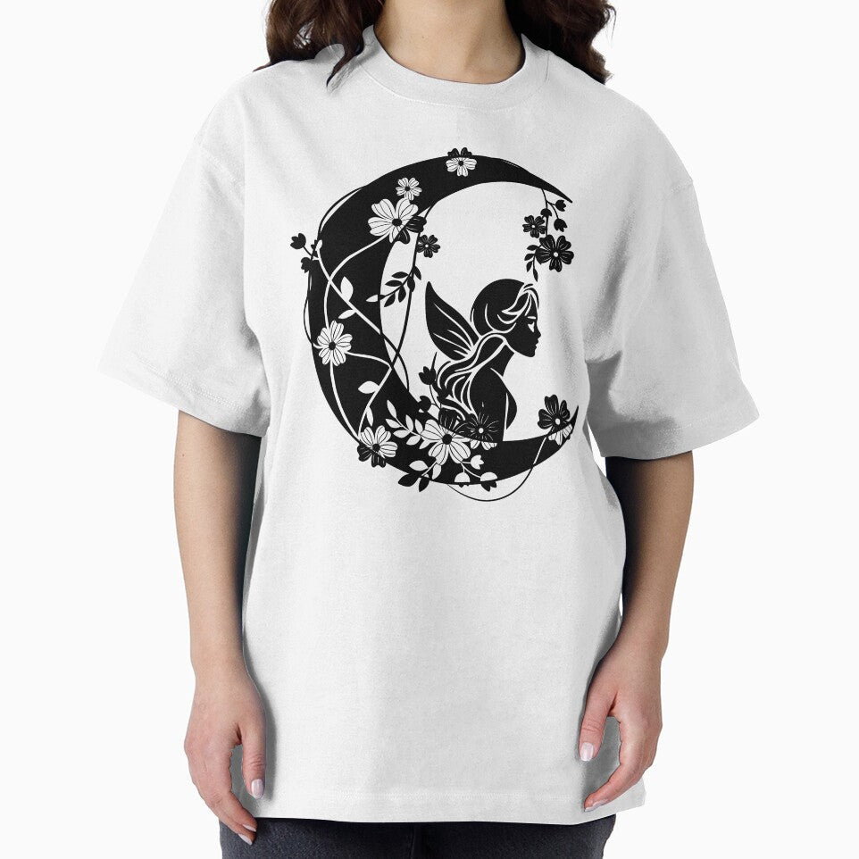 Floral Fairy Moon Silhouette by StingReyDesigns
