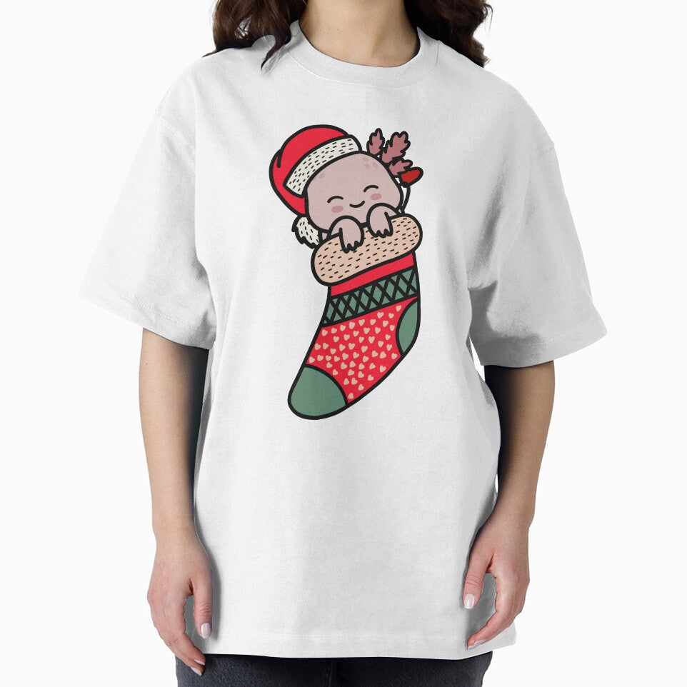Cute Kawaii Axolotl In Christmas Sock Xmas Pajama by JokeGysen
