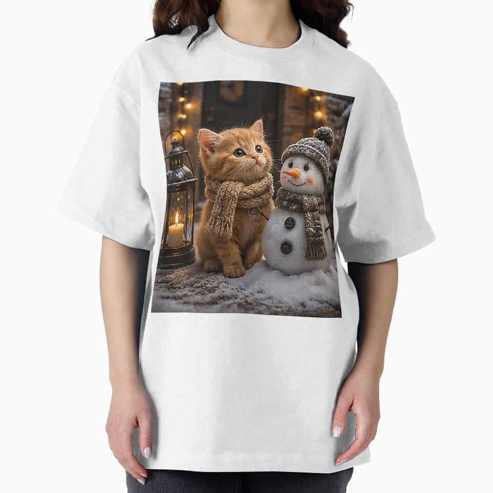 Cozy Winter Friendship Cat Illustration by Sara-Ai