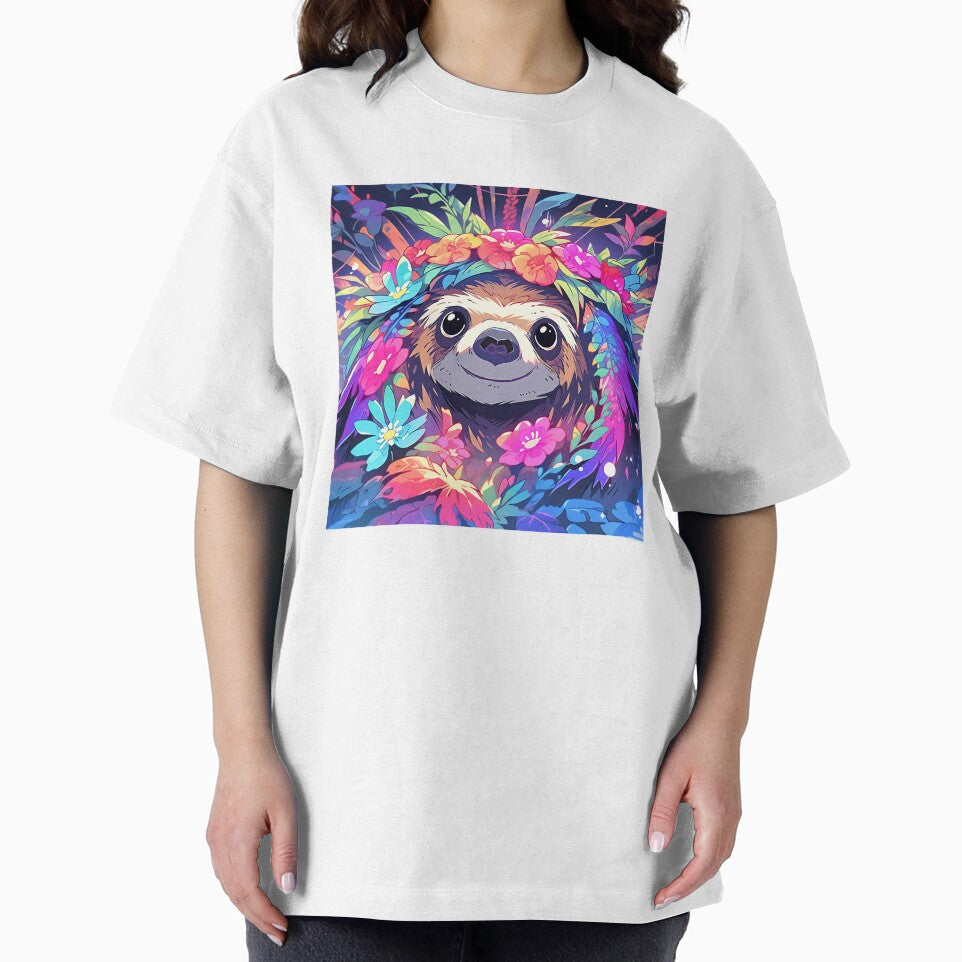 Cute Beautiful Closeup Of Sloth Surrounded By Flowers by TheAnimalZ00
