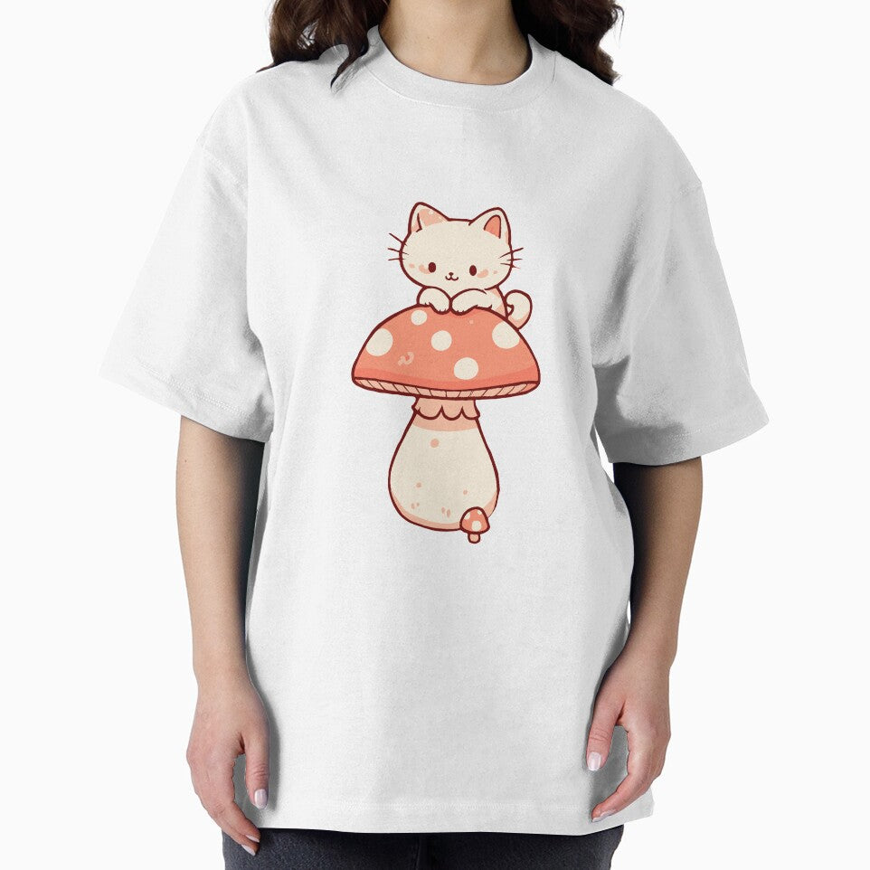 Cat on mushroom cute by GlobalDesigns-