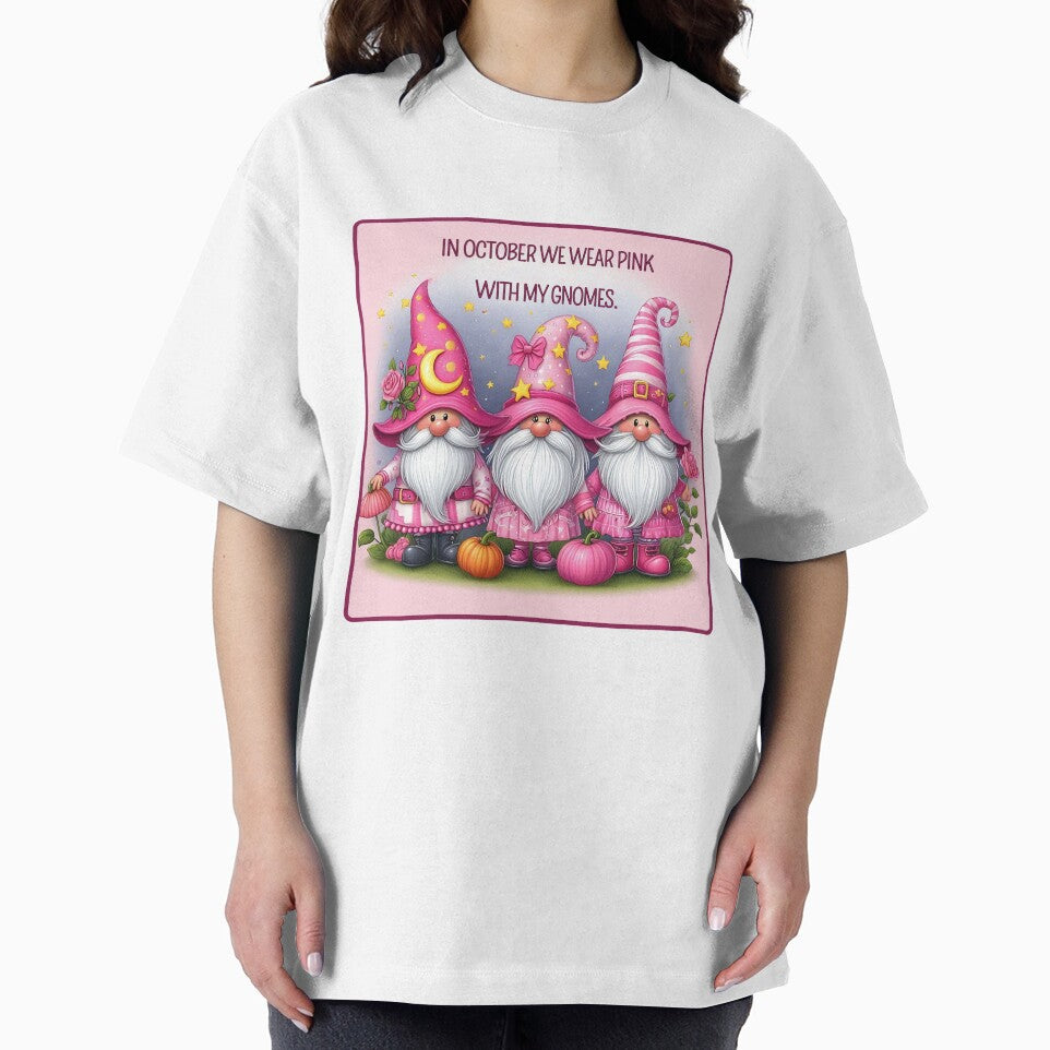 "IN OCTOBER WE WEAR PINK WITH MY GINOMES." Cute Halloween Gnomes by CrasyART