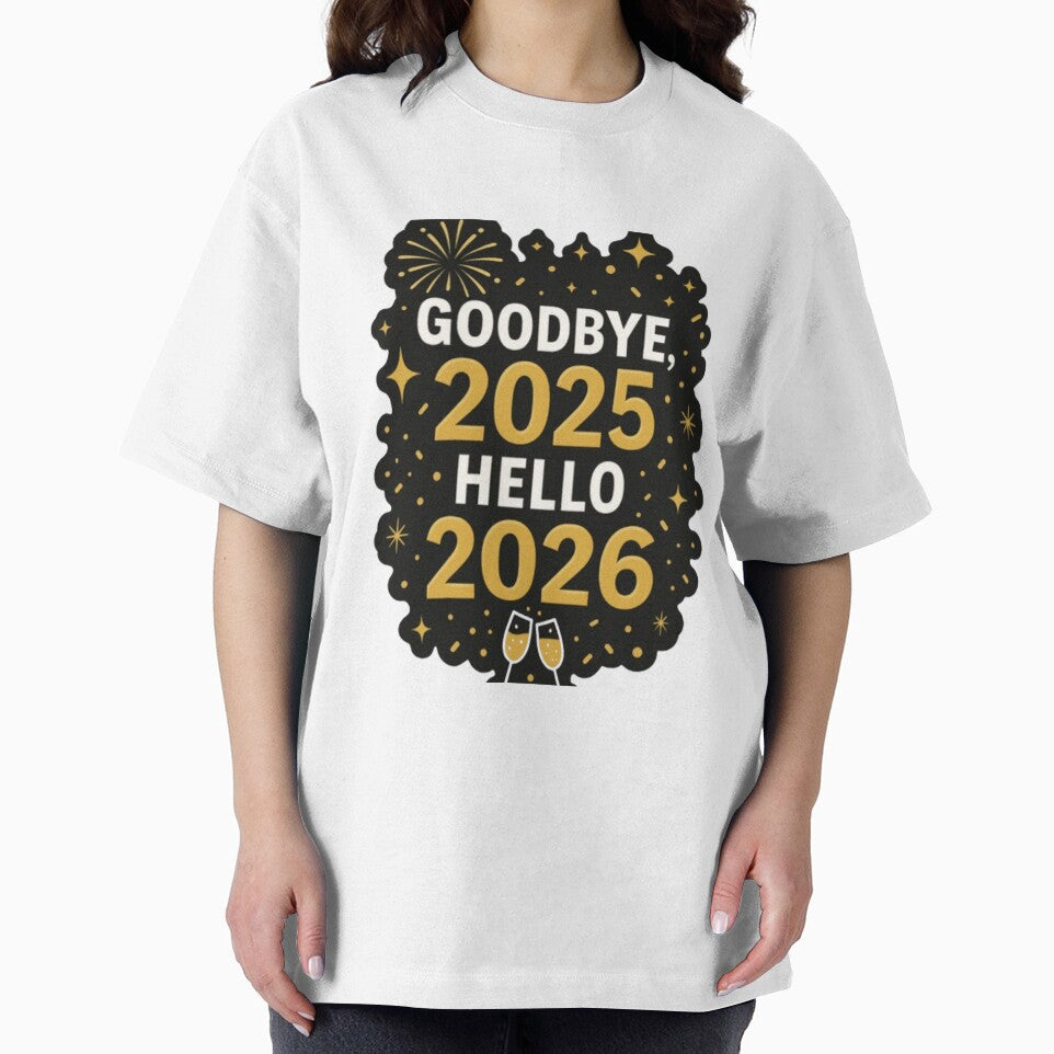 Goodbye 2025 Hello 2026 Sticker – New Year Fireworks Party Design by Gurjeetpixelart