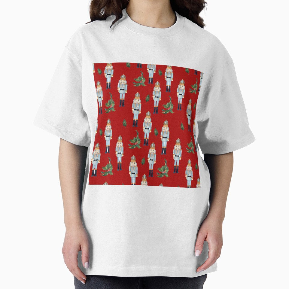 Vintage Christmas Blue Nutcrackers on Red by silviaol