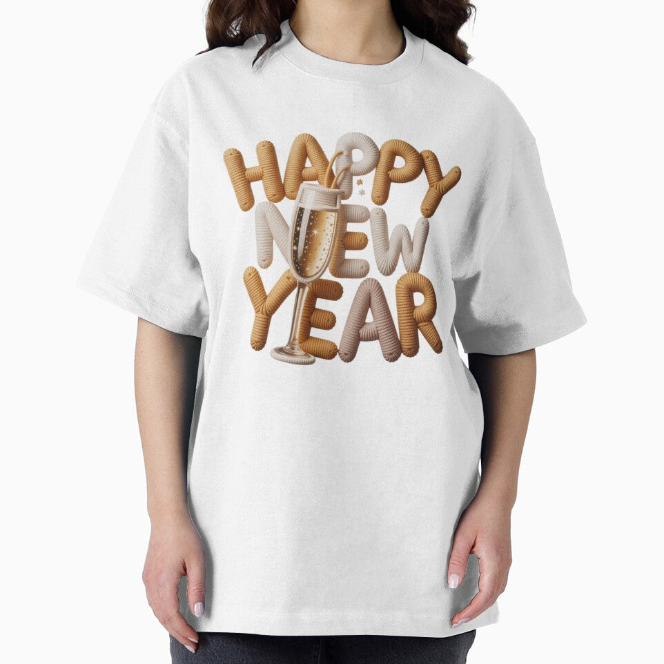 Happy New Year Faux Yarn Text Art with Champagne Cozy Crochet New Year Design by Mad Mama Designs