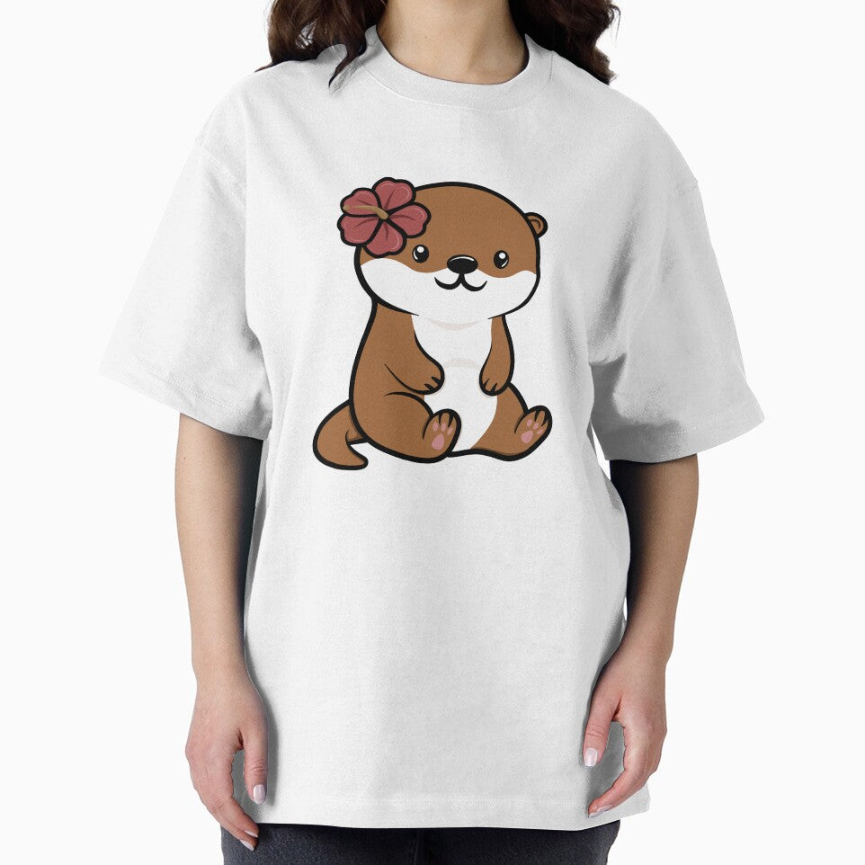 Cute Otter with a Flower by ellealsopaints