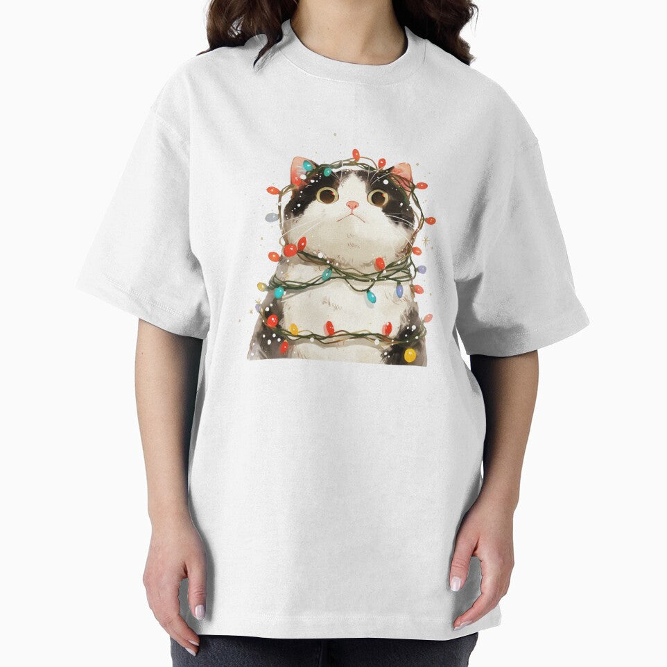 Festive Kitty Cat wrapped up in lights by MendaciousMina