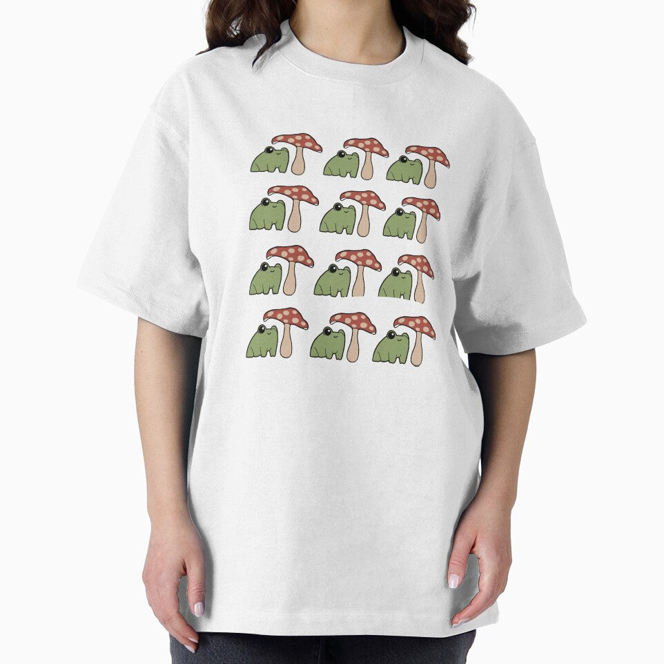 Frog and Mushroom Pattern- Transparent Background by PricklyPoppy