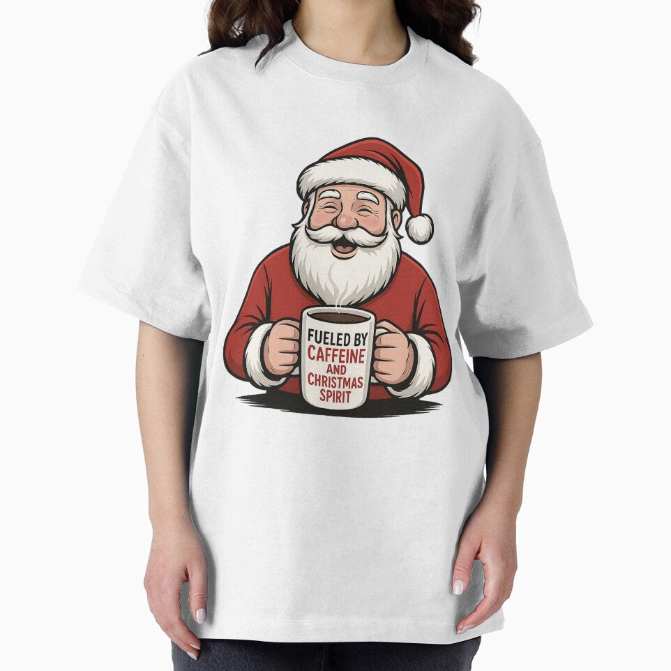Fueled by Caffeine and Christmas Spirit Santa Mug Design by ShirtHatch