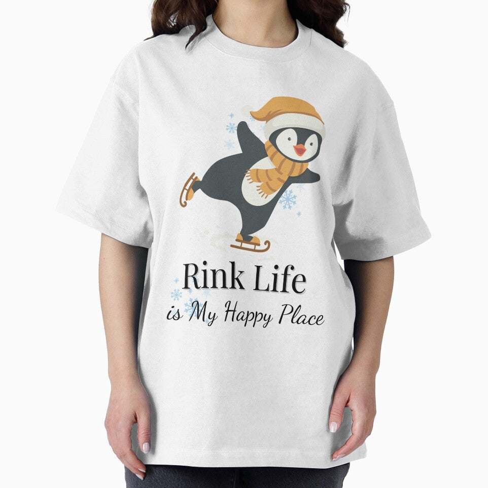 Penguin Ice Skating Design - Rink Life is My Happy Place Winter Shirt by Emerg-Apparel