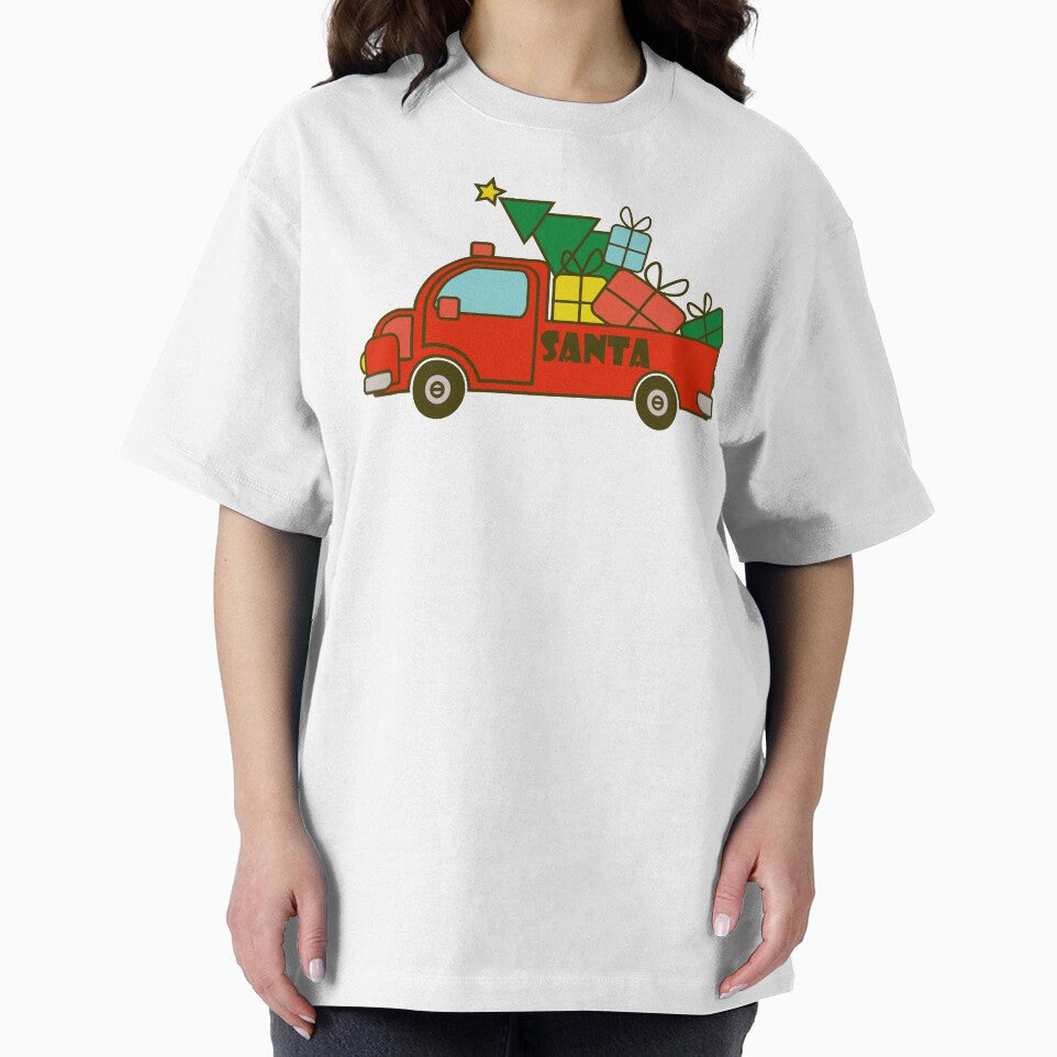 Red Christmas truck side view Merry Christmas by CutieBlue