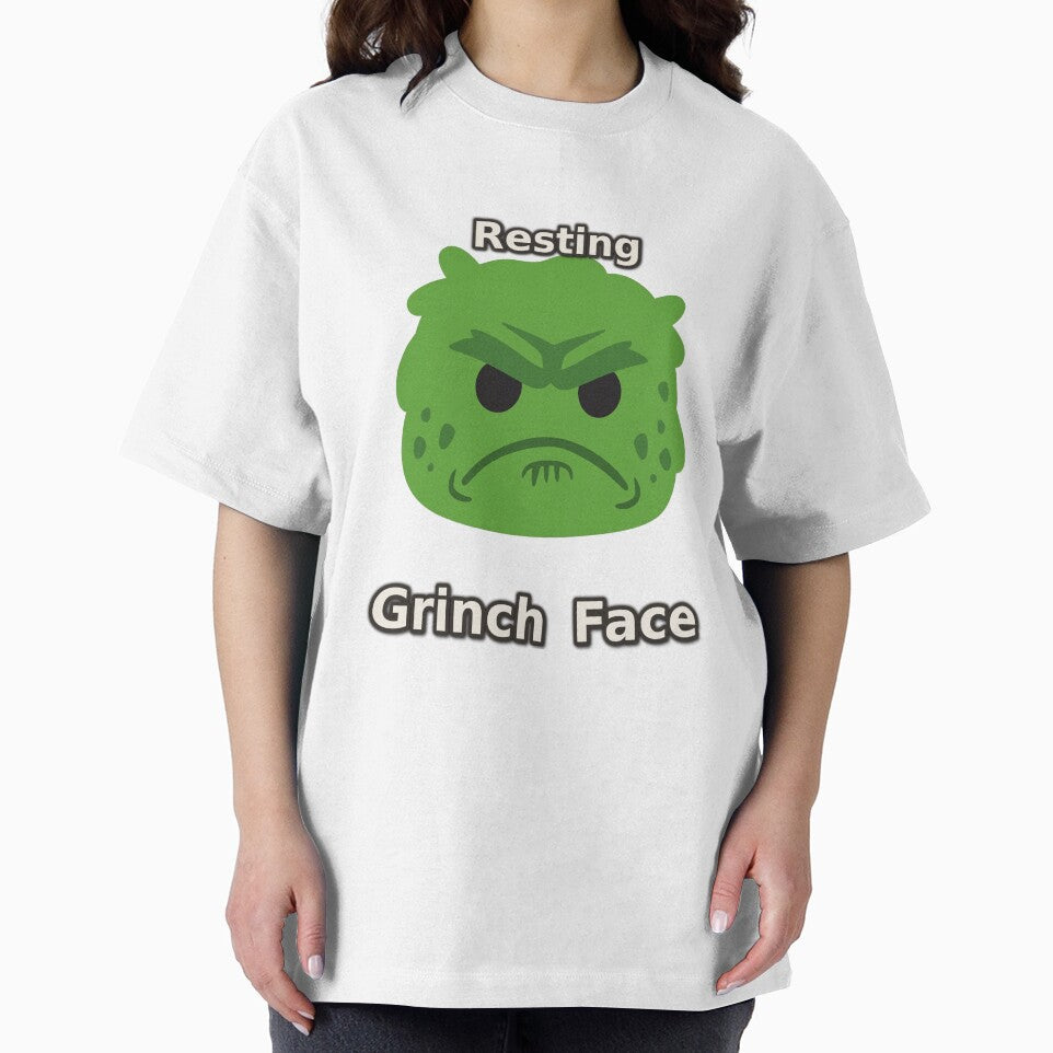 Resting Grinch Face Shirt – Sarcastic Christmas Holiday Tee by KERK Art and Design