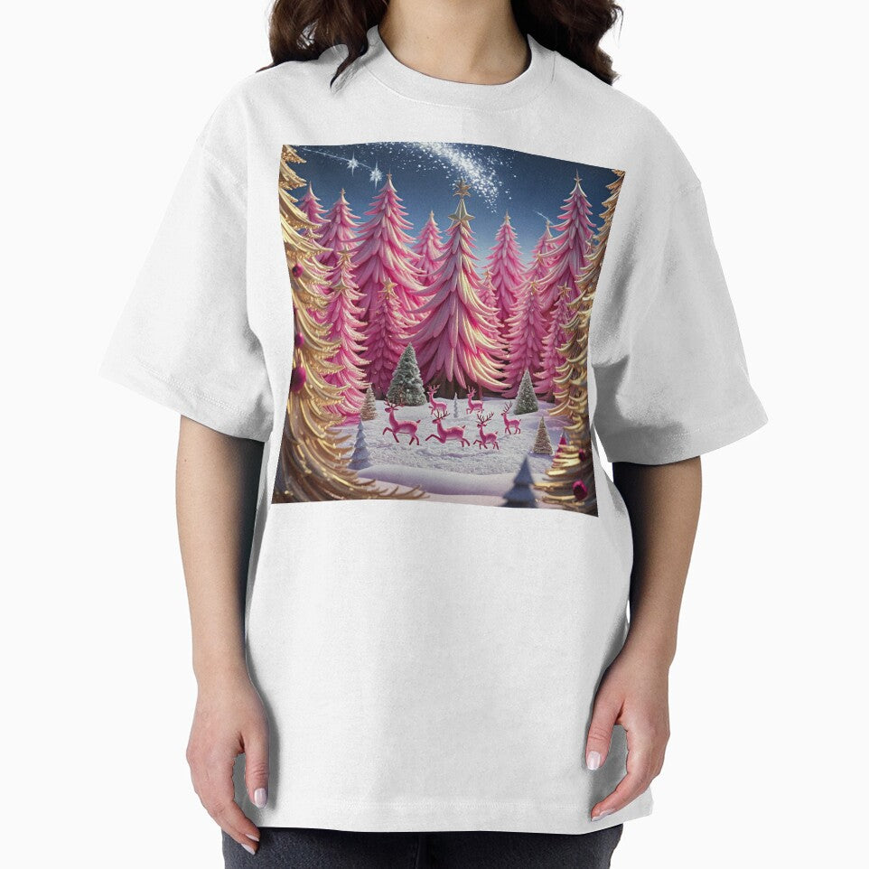 Pink Christmas Outdoor Reindeer Scene 2 by PinkGoddessLove