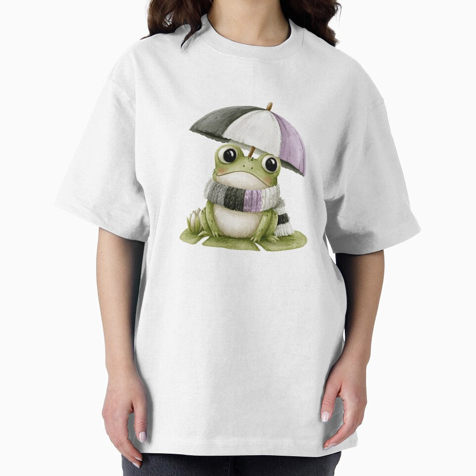 Cute Ace Pride Frog Under Umbrella by VikArt7