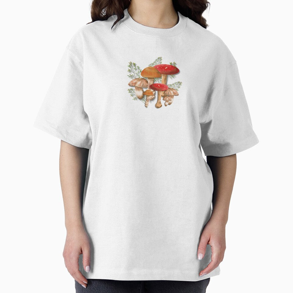 Woodland Mushrooms Foraging Motif Fungi Toadstools by Mossy Shed Prints