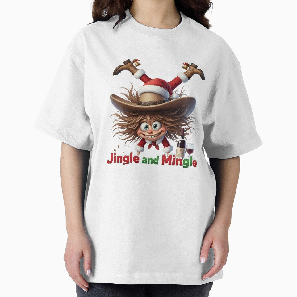 Jingle and Mingle – Funny Holiday Cowgirl Wine Party Design by AmaJoy Designs