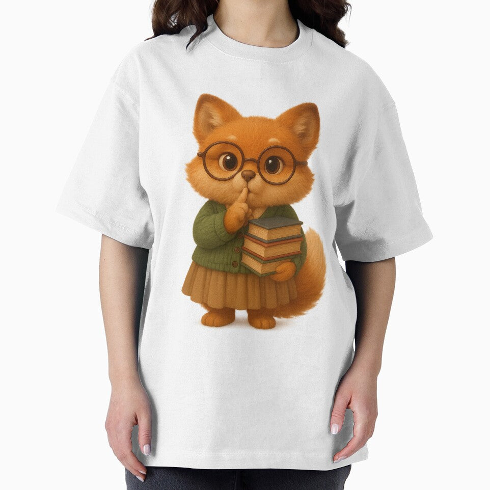 Cute Fox Librarian With Books by Moons Studio