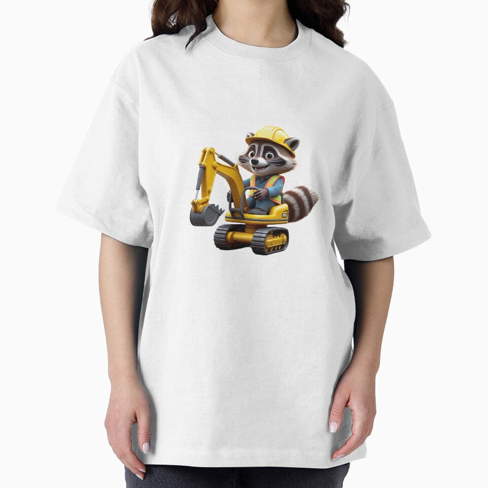 Construction Raccoon on Excavator | Cute Builder Animal Illustration by raccoonmerch