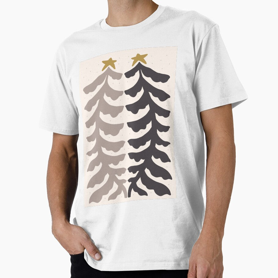 Abstract Christmas Trees with Gold Star Toppers by PrancingPumpkin