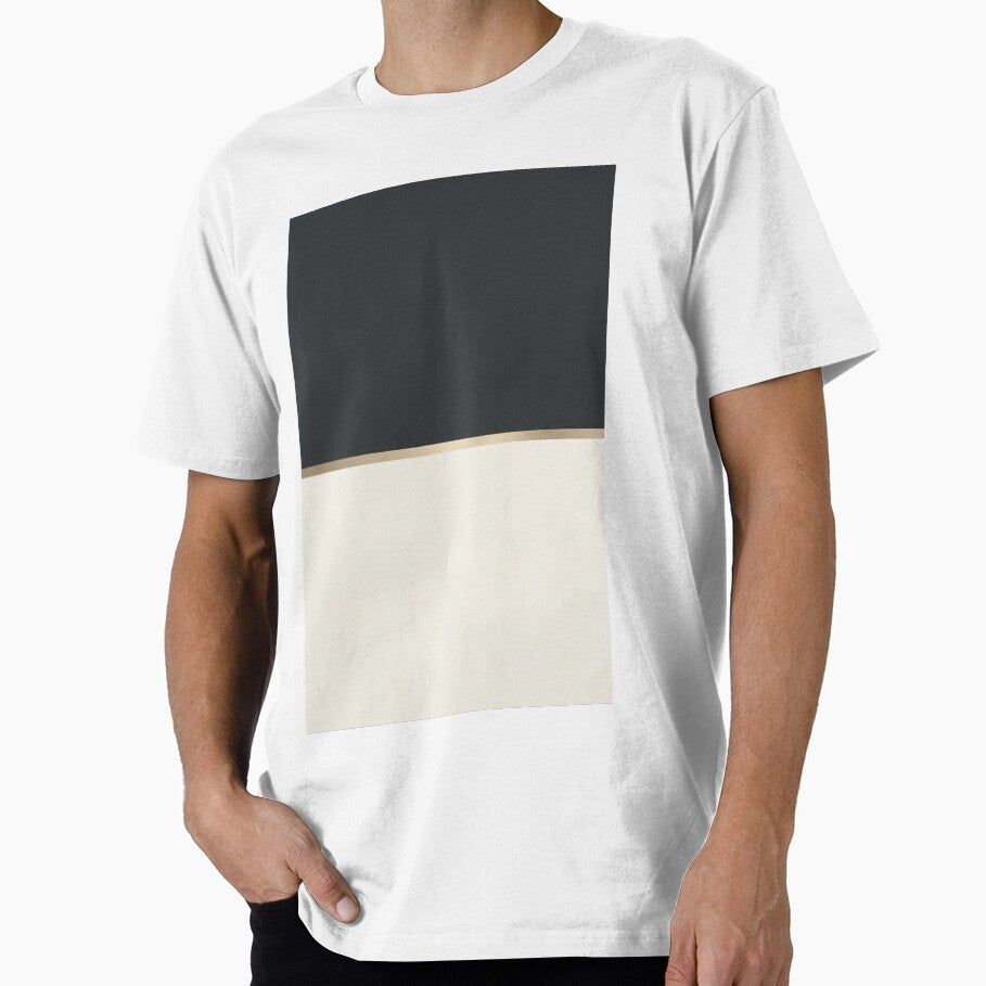 Gold Horizon - Minimalist Charcoal and Ivory Line Art by Zaramodo