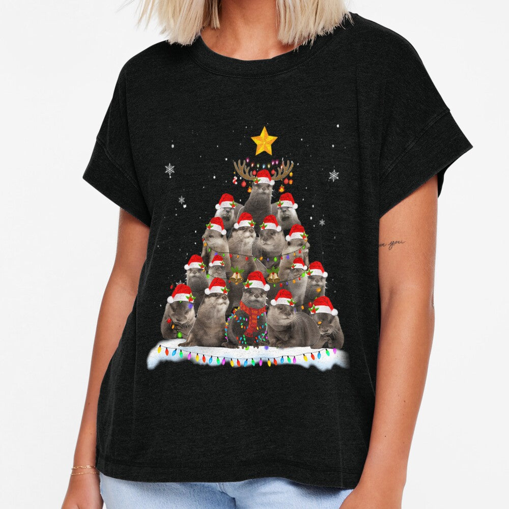 Otter Christmas Tree Otter Santa Merry Xmas by uibosnacep