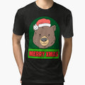Christmas Bear Shirt | Merry And Bright Shirt | Matching Christmas Shirt | Couple Christmas Shirts | Christmas Gift T-Shirt by DesignsStation8