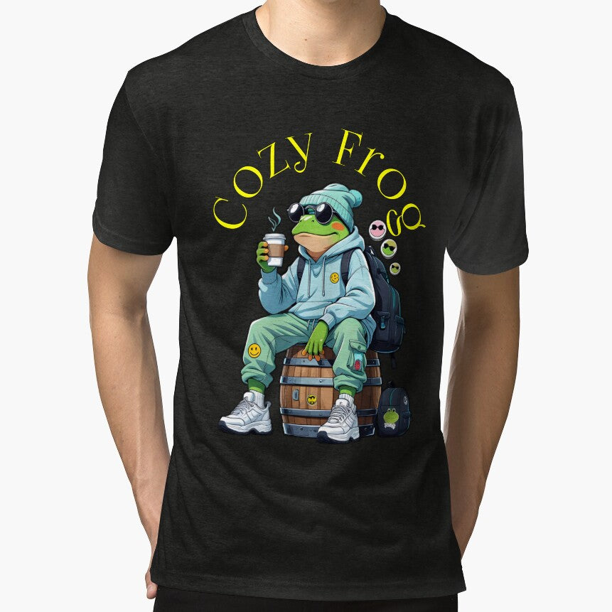 Cozy Coffee Frog by Migiteart