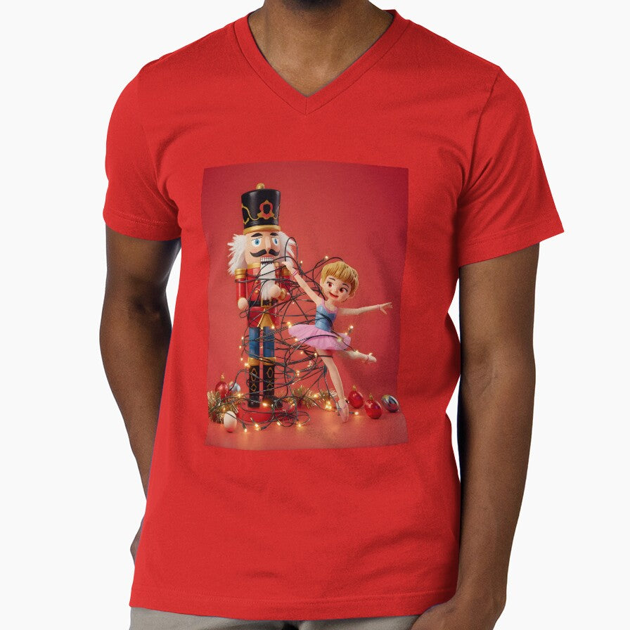 Funny Nutcracker Tangled in Christmas Lights Ballerina Doll Art by VibranPalette