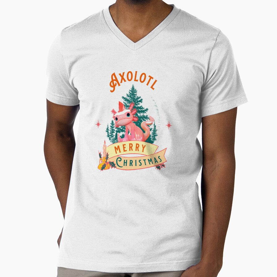 Kids Cute Axolotl Christmas Holiday Art by Vac1