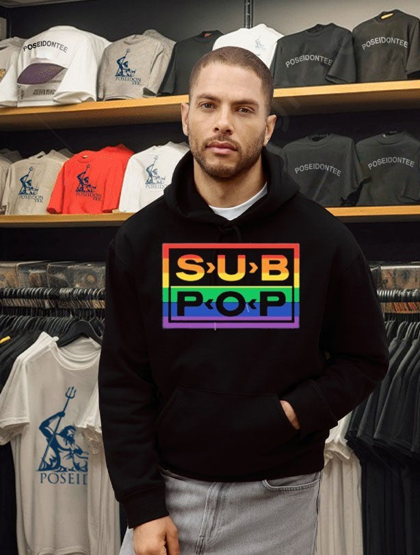 Sub Pop Mega Mart Sub Pop Logo Rainbow Tweed Blue Unisex
