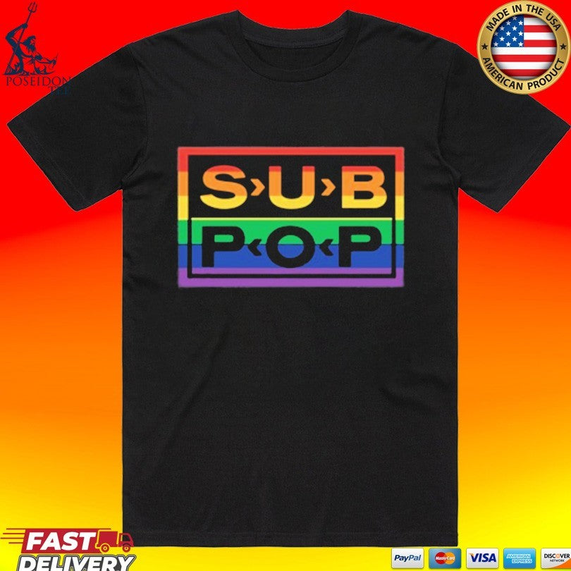 Sub Pop Mega Mart Sub Pop Logo Rainbow Tweed Blue Unisex