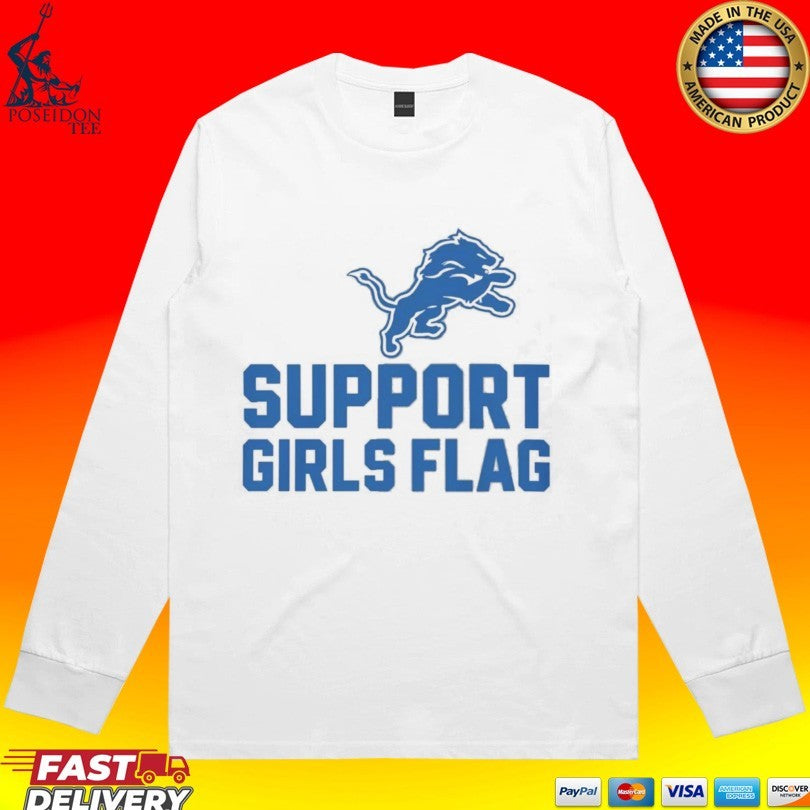Support Girls Flag Detroit Lions Unisex