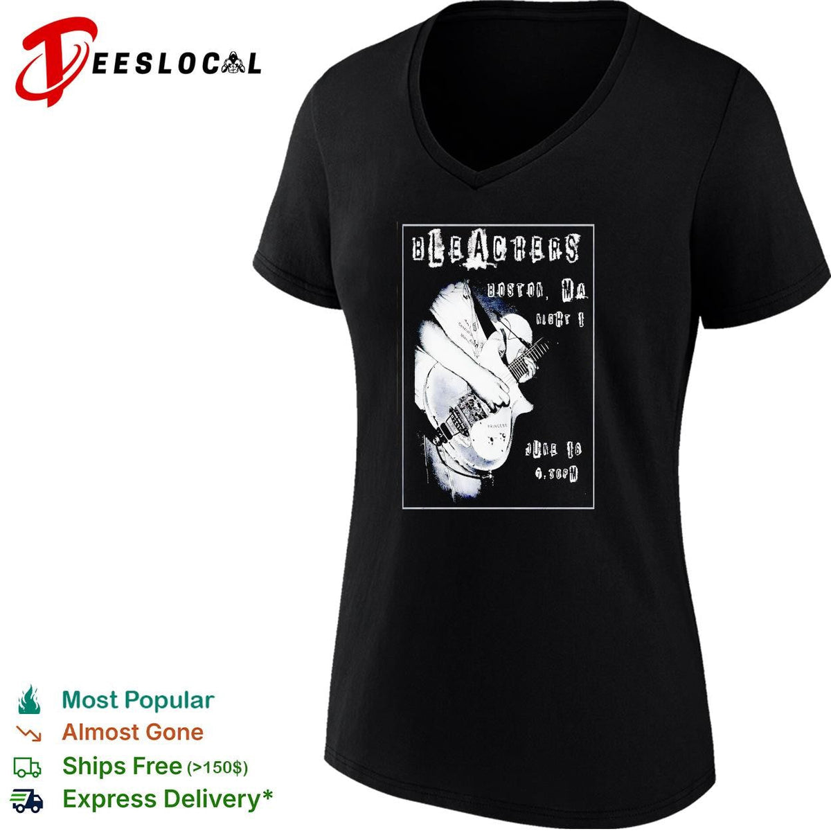 Bleachers Boston MA night 1 June 16 9 30pm Jack Antonoff guitar concert tour poster shirt Unisex