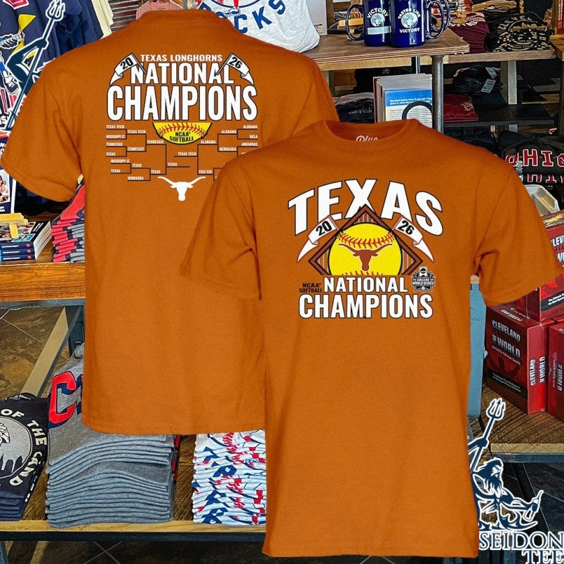 Texas Longhorns 2026 Ncaa Softball Women’s College World Series National Champions Bracket 2 Sided