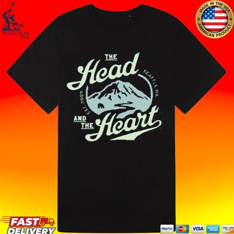 The Head In The Heart Seattle WA Est 2009 Mountain Logo Unisex