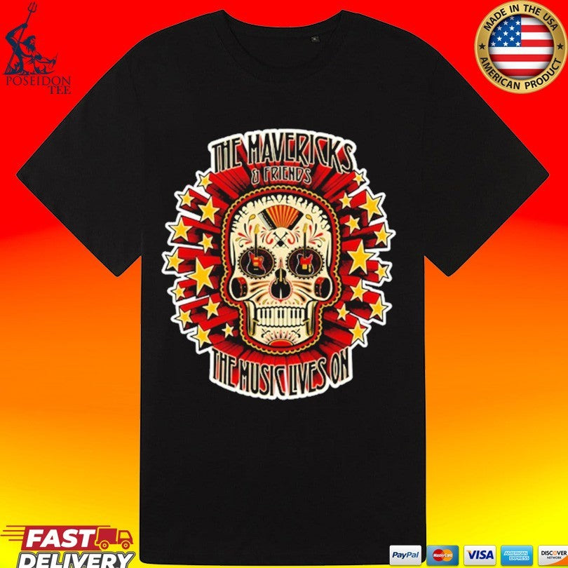 The Mavericks And Friends The Music Lives On Sugar Skull Guitar Unisex